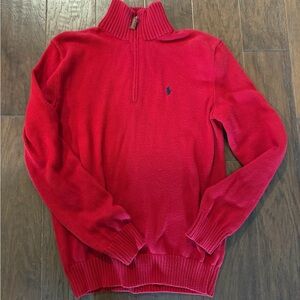 Ralph Lauren Men's Red Half-Zip Sweater